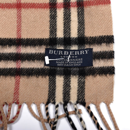 Burberry Lambswool Check Fringe Scarf Camel 4 of 4
