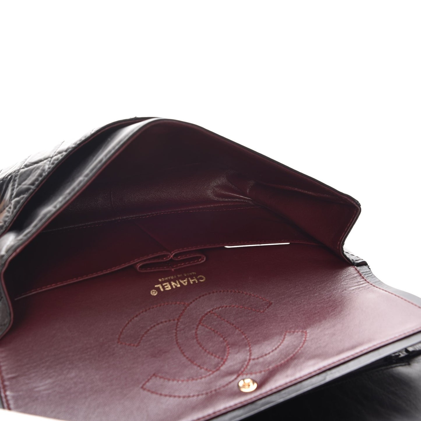 Aged Calfskin Quilted 2.55 Reissue 226 Flap Black