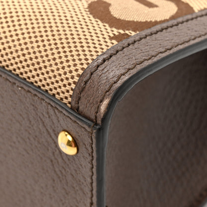Gucci Monogram Jumbo GG Textured Dollar Calfskin Mini Diana Tote Bag Camel Ebony New Acero 12 of 14