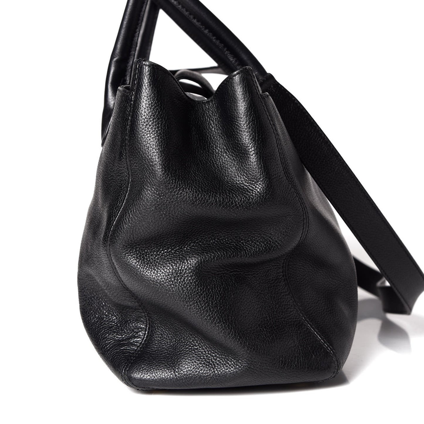 Calfskin Cerf Executive Shopper Tote Black
