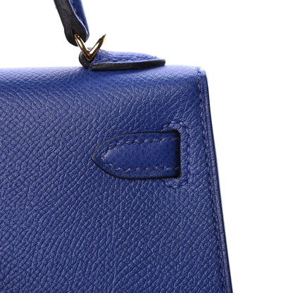 Hermes Epsom Mini Kelly Sellier 20 Bleu Electrique 28 of 35