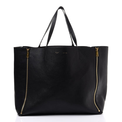 Celine Smooth Lambskin Horizontal Zipper Gusset Cabas Black 1 of 17