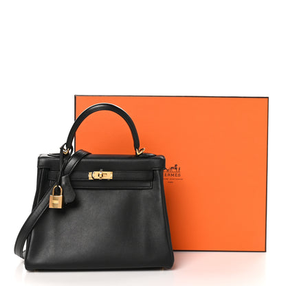 Hermes Swift Kelly Retourne 25 Black 10 of 10