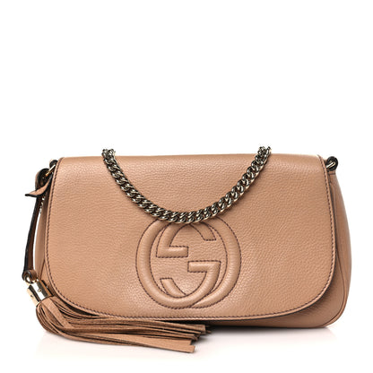 Gucci Pebbled Calfskin Medium Soho Flap Crossbody Camelia 1 of 10