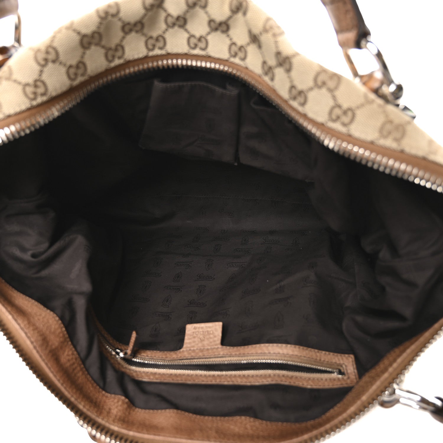Gucci Monogram Bamboo Bar Medium Tote Brown 5 of 11
