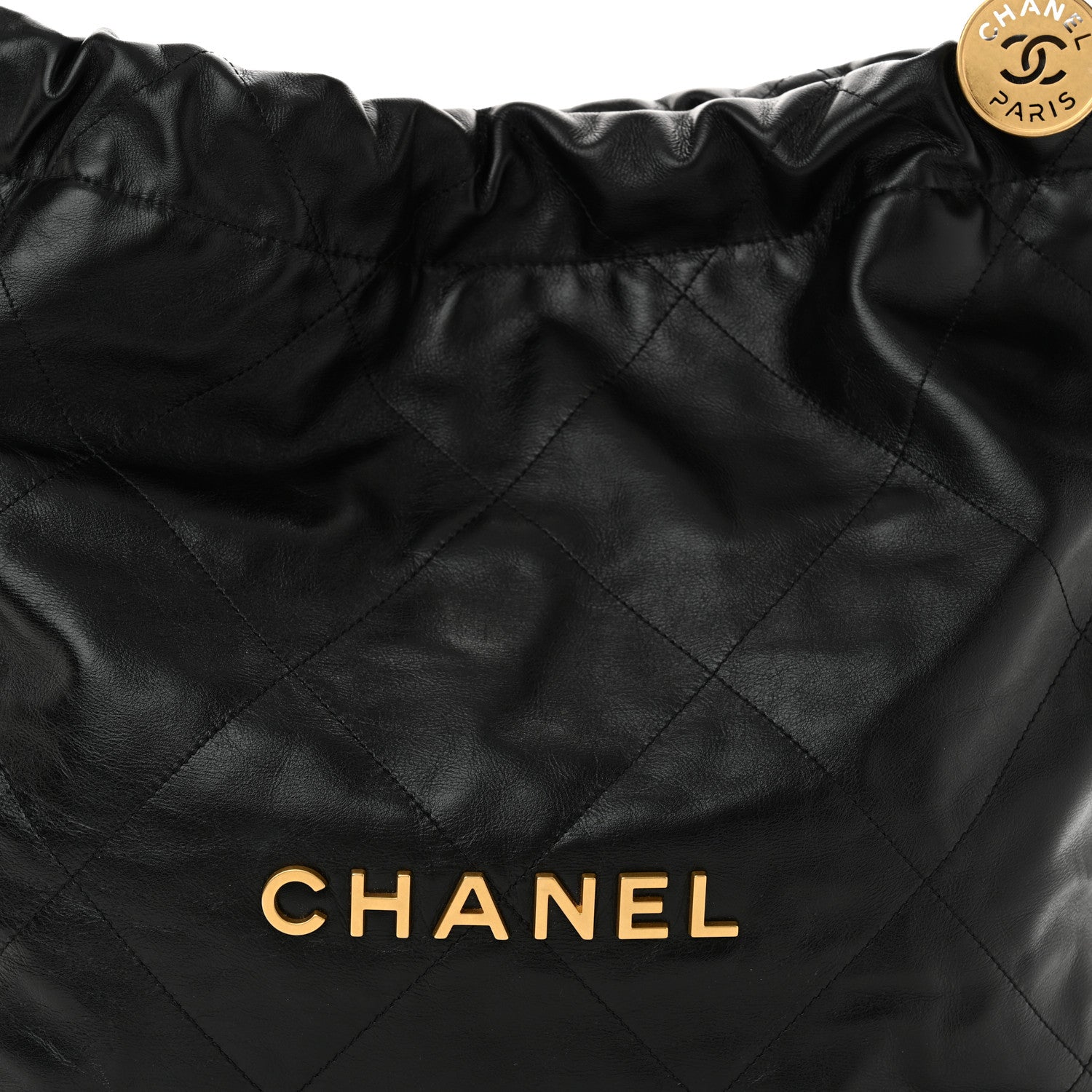 Chanel Shiny Calfskin Quilted Chanel 22 Black 9 of 11