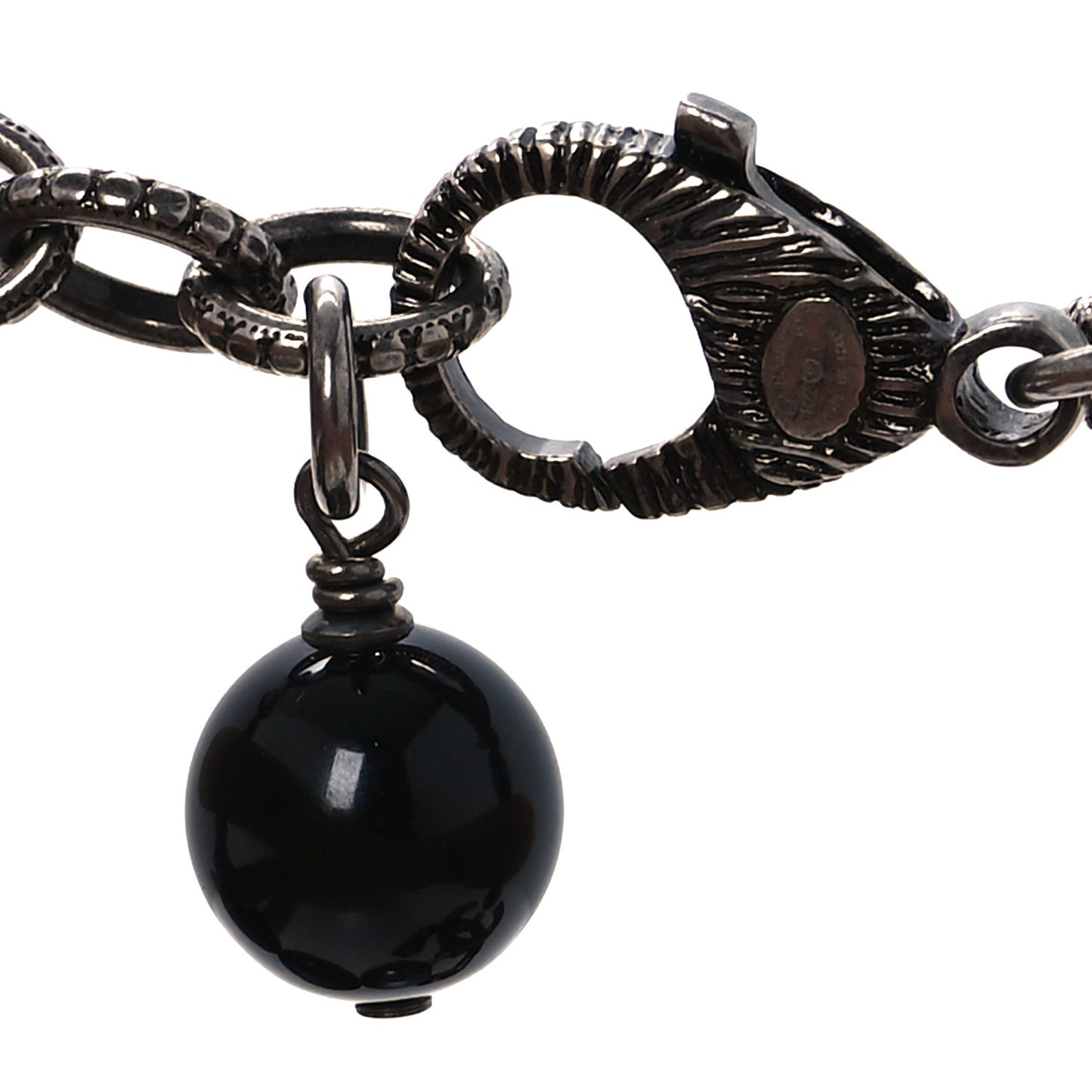 Pearl Crystal CC Camellia Bracelet Ruthenium Black