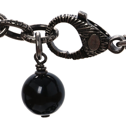 Chanel Pearl Crystal CC Camellia Bracelet Ruthenium Black 4 of 6