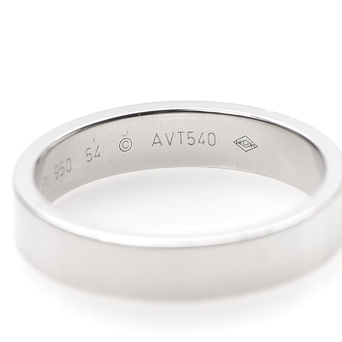 Platinum 3mm C De Wedding Band Ring 54 6.75