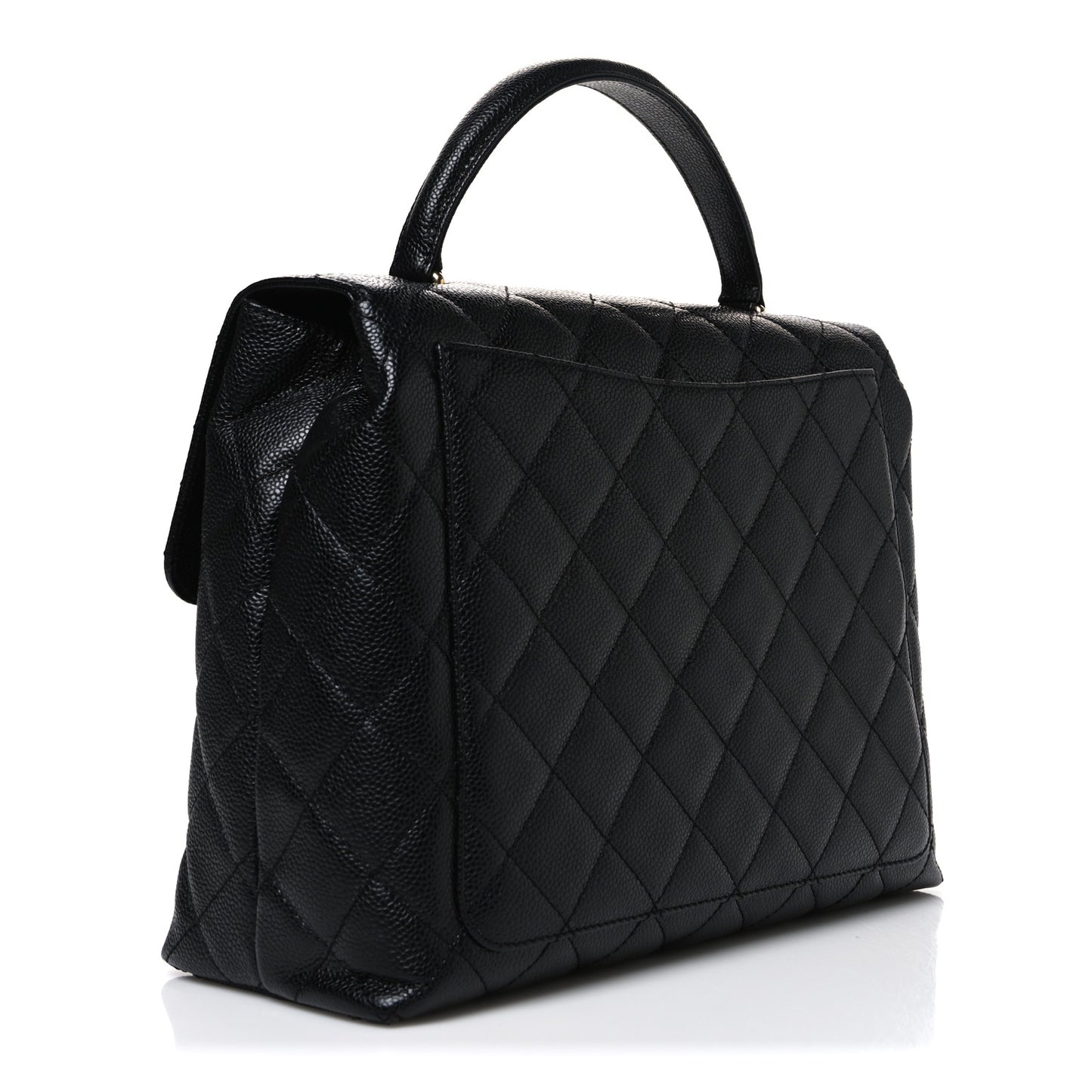 Caviar Quilted Jumbo Kelly Flap Black