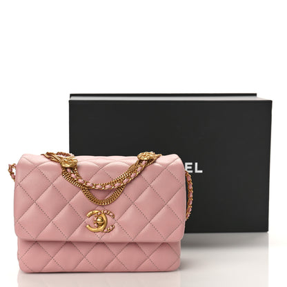 Chanel Lambskin Quilted Mini Medallion Multi Chain Flap Light Pink 10 of 10