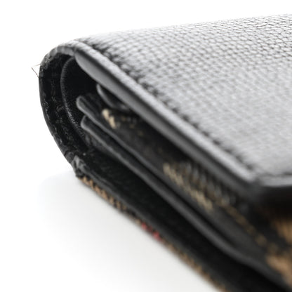 Burberry Grainy Calfskin House Check Wellington Wallet Mahogany Black 4 of 10