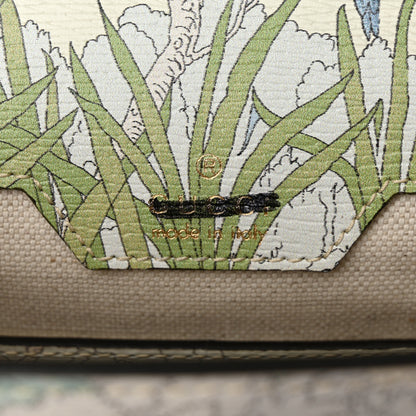 Gucci New Shangai Calfskin Tiger Savanah Web Mini Horsebit 1955 Shoulder Bag Chalky White Multicolor 6 of 16