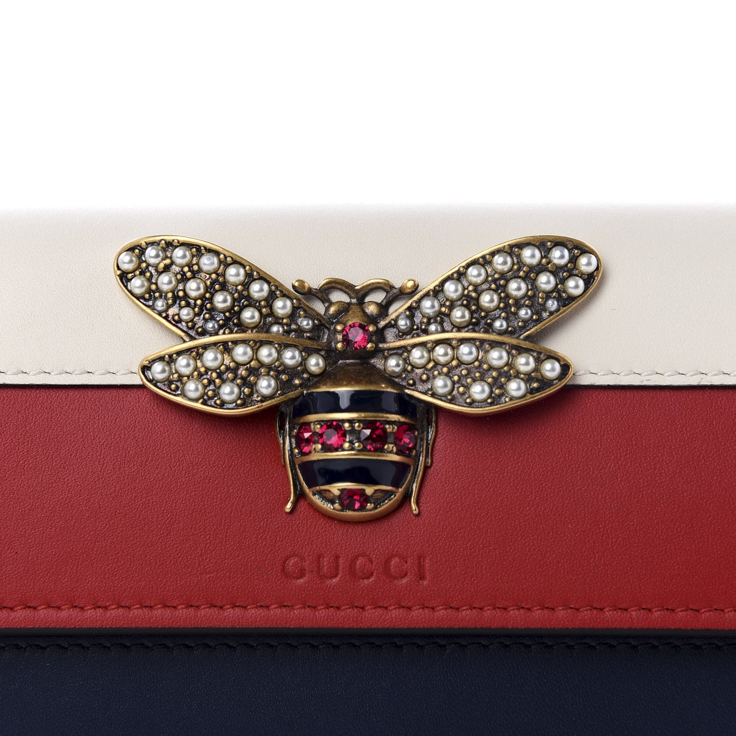 Calfskin Queen Margaret Flap Wallet Blue Agata Hibiscus Red Mystic White