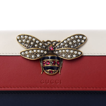 Gucci Calfskin Queen Margaret Flap Wallet Blue Agata Hibiscus Red Mystic White 8 of 9