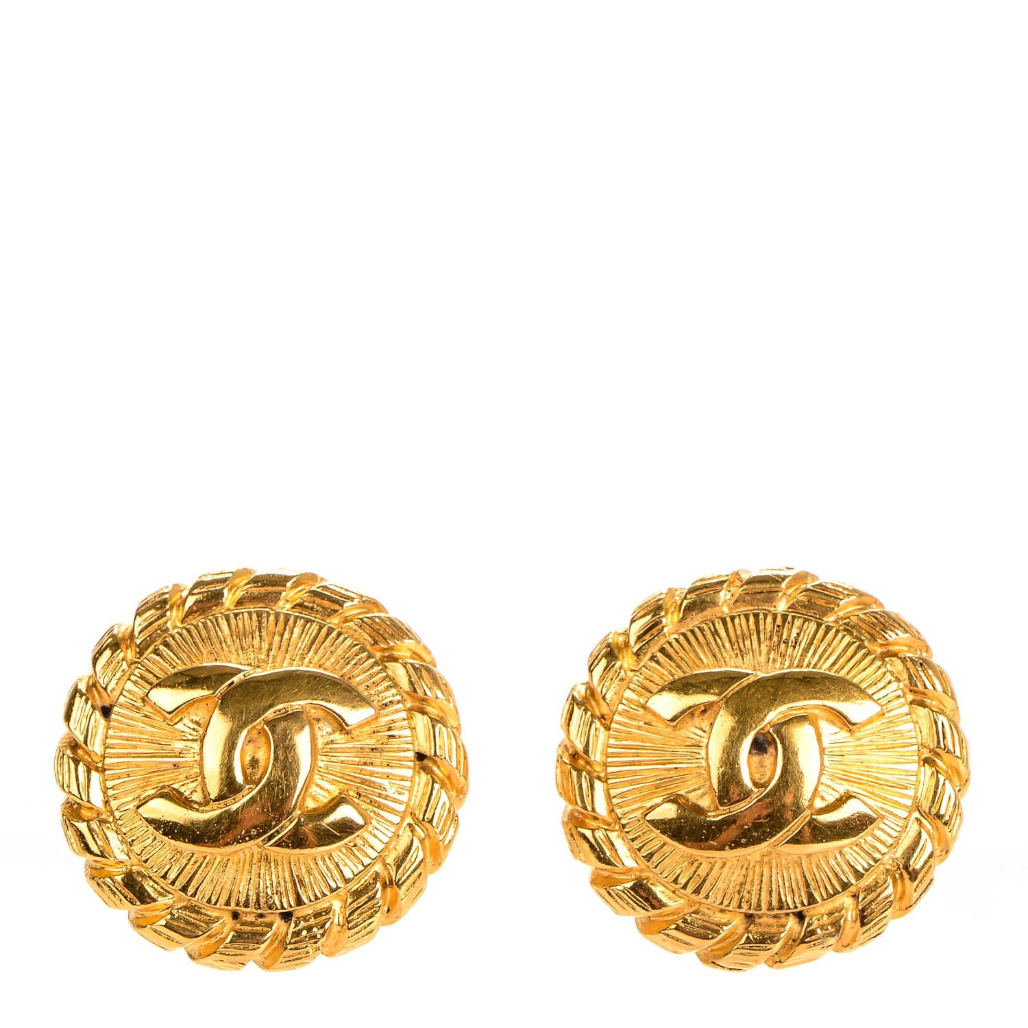 Chanel CC Clip On Earrings Gold 1 of 4