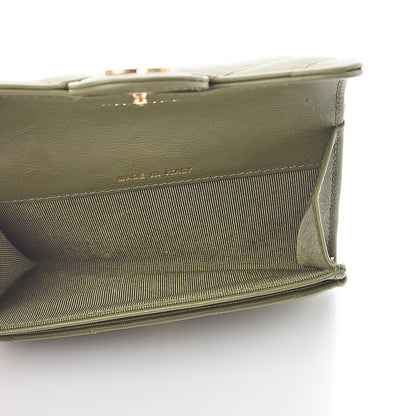 Chanel Calfskin Chevron Quilted Card Holder Khaki 5 of 9