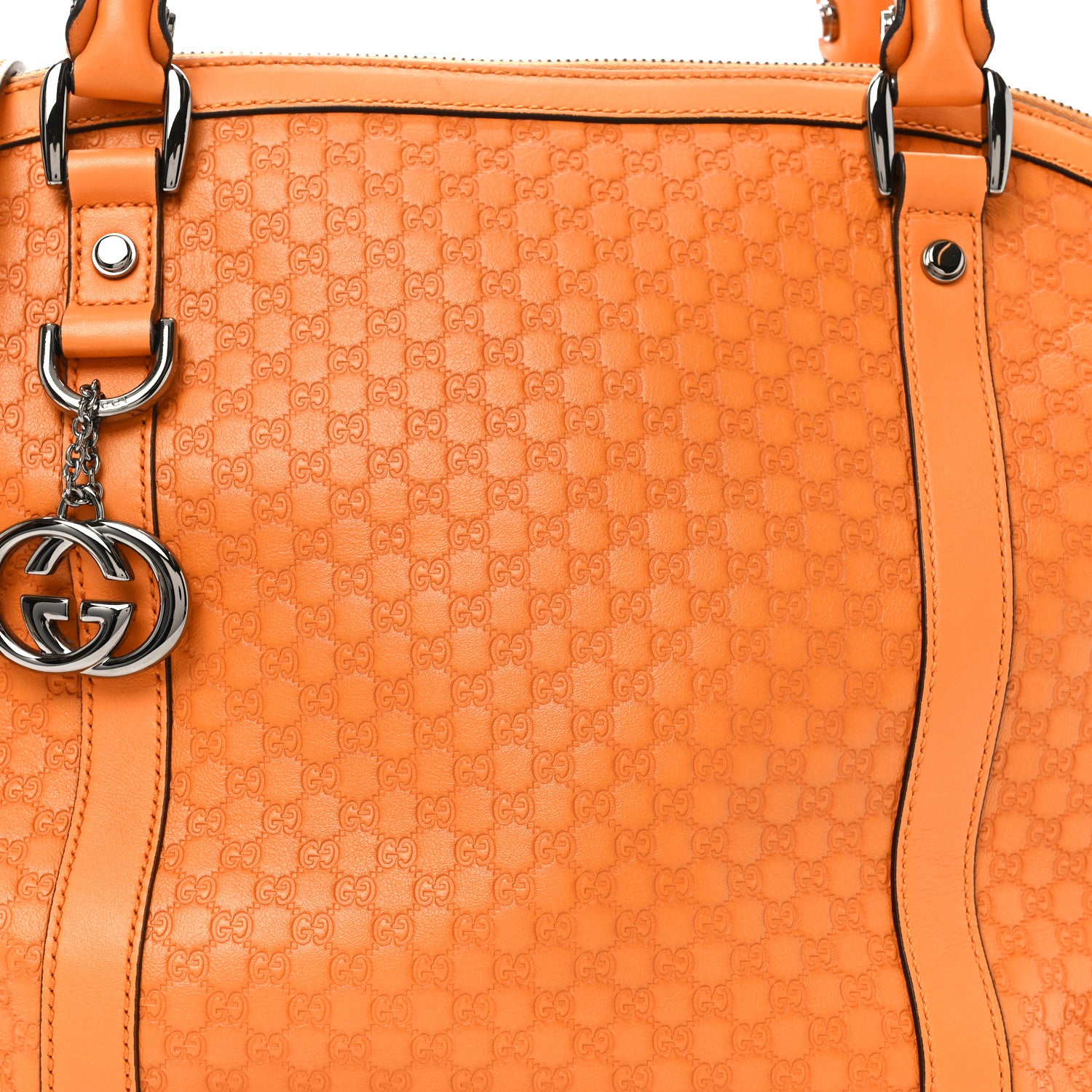 Gucci Microguccissima Medium GG Charm Dome Satchel Orange 9 of 12