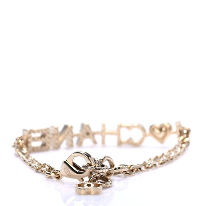 Chanel Quilted I Heart Chanel Logo Bracelet Gold 3 of 4
