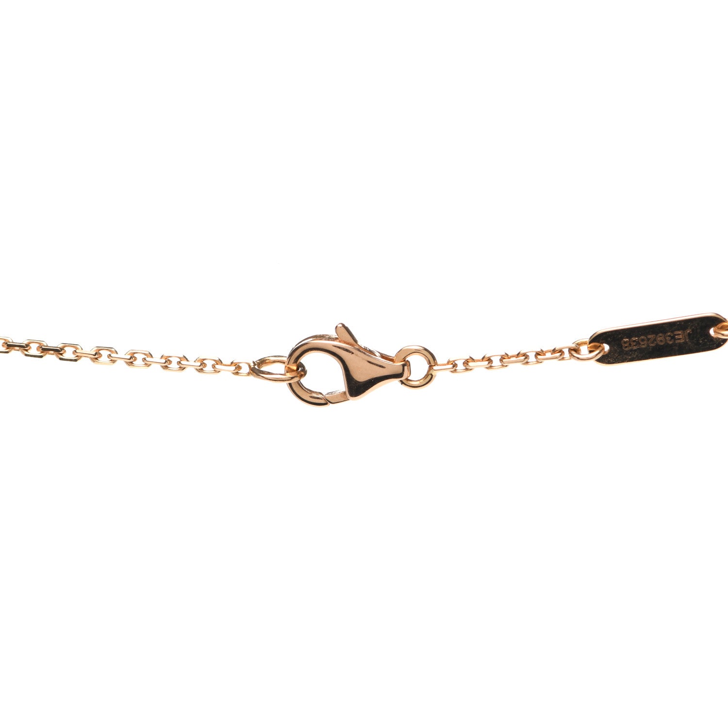 Van Cleef & Arpels 18K Rose Gold Diamond Pink Porcelain Vintage Alhambra Pendant Necklace 4 of 9