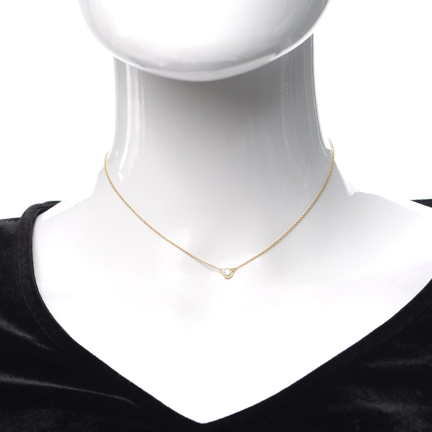 18K Yellow Gold Diamond .17ct Elsa Peretti Diamonds by the Yard Pendant Necklace