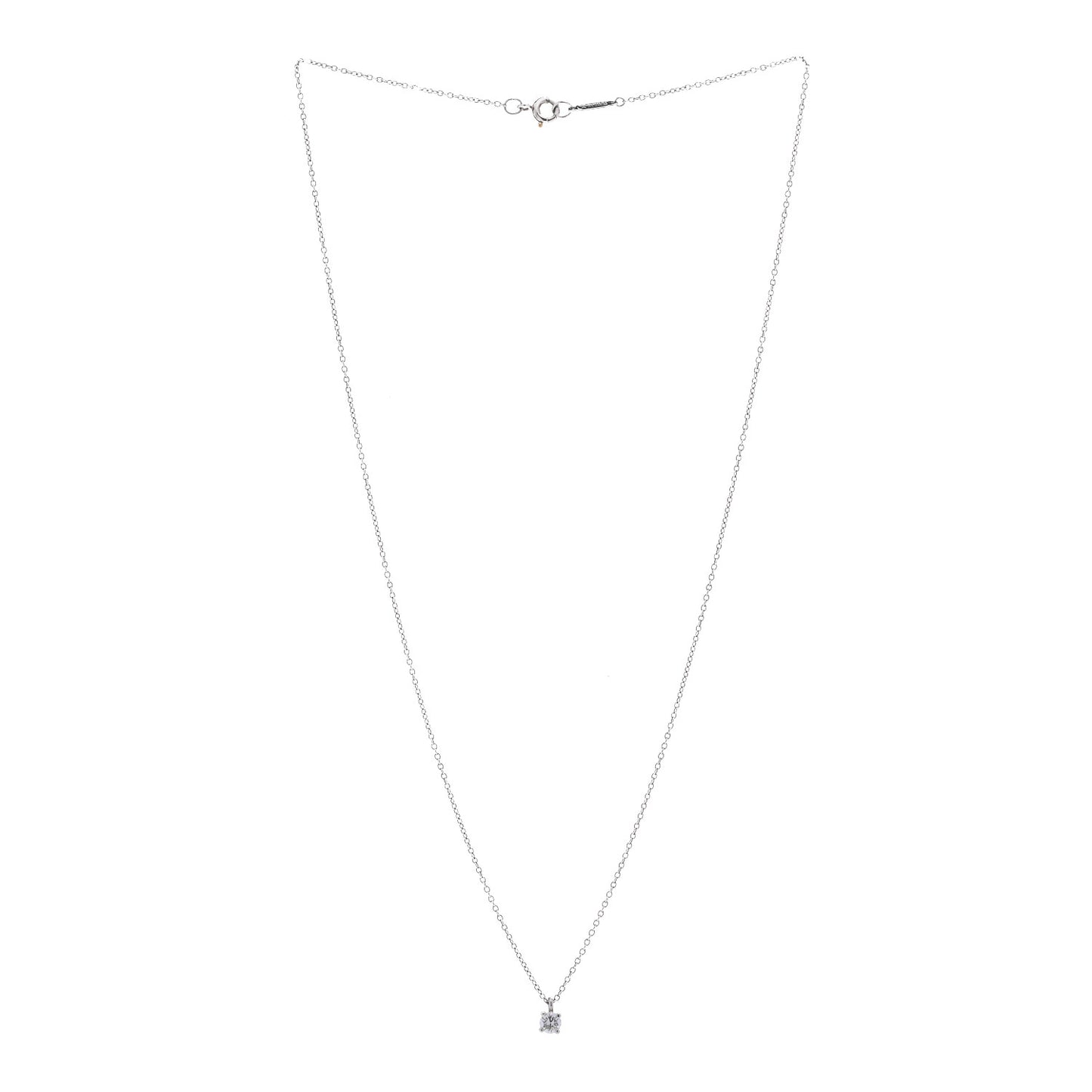 Platinum Diamond .17ct Solitaire Pendant Necklace