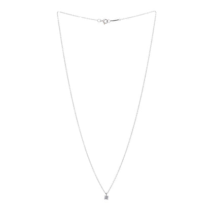 Tiffany Platinum Diamond .17ct Solitaire Pendant Necklace 3 of 4