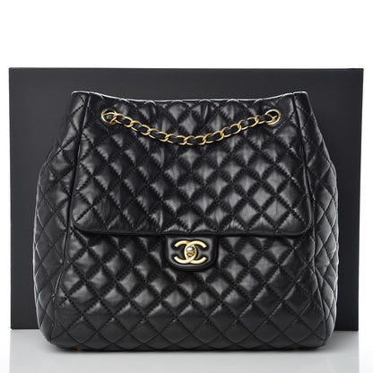 Chanel Lambskin Quilted Large Fluffy CC Shopping Tote Black 12 of 12
