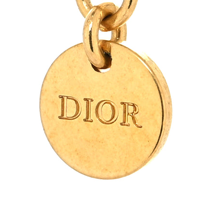 Christian Dior Crystal Petit CD Double Chain Necklace Gold 5 of 5