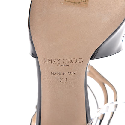 Jimmy Choo Patent Calfskin Lang Sandals 38 Black 8 of 11