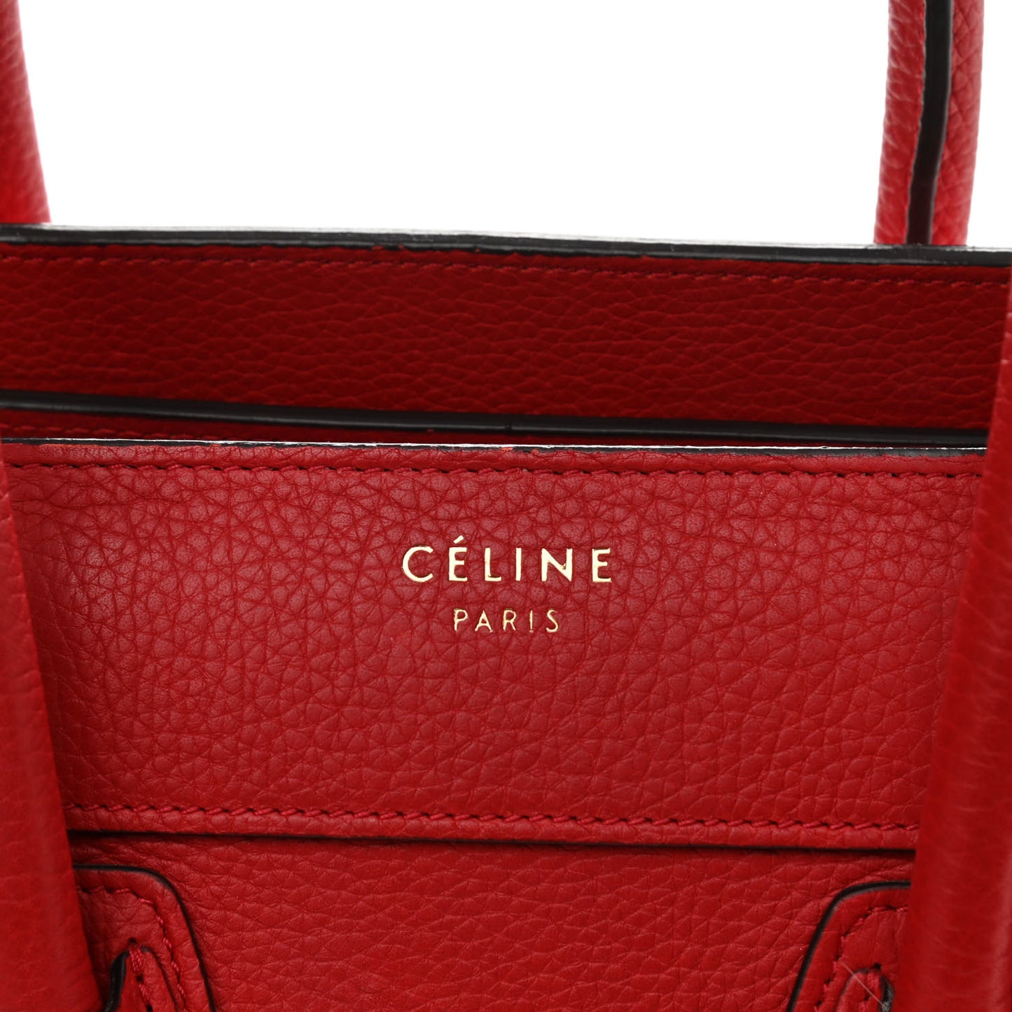 Drummed Calfskin Micro Luggage Red