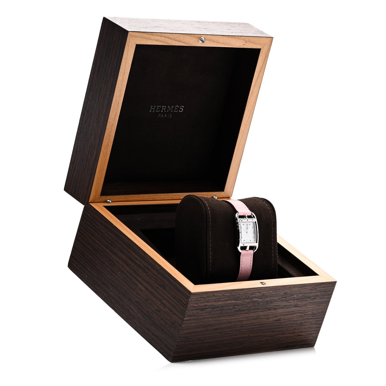 Hermes Stainless Steel Swift Diamond Pink Sapphire Mother of Pearl 23mm Cape Cod Quartz Watch Rose Sakura 5 of 5
