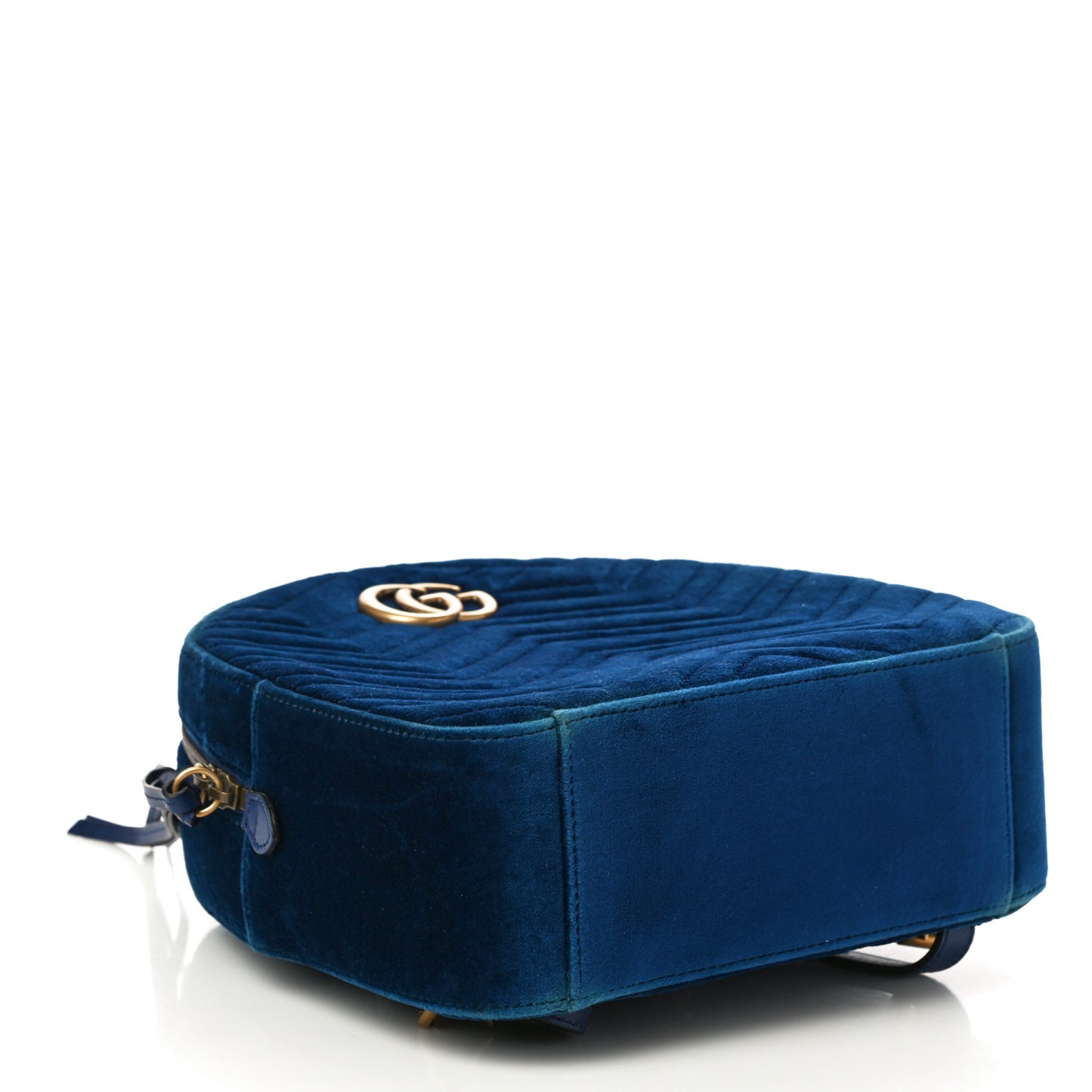 Velvet Matelasse GG Marmont Dome Backpack Cobalt Blue