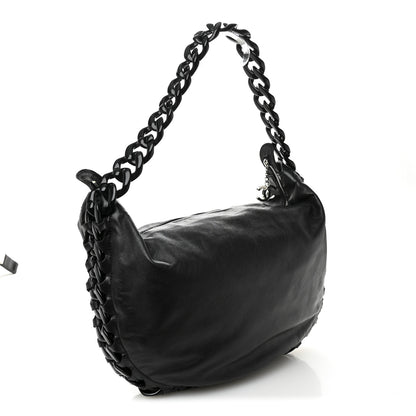 Chanel Calfskin Modern Chain Rhodoid Hobo Black 3 of 11