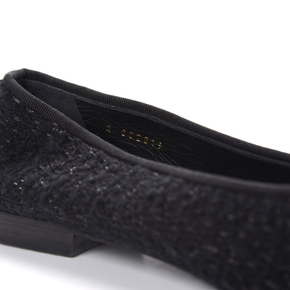 Chanel Tweed Patent Calfskin Cap Toe Ballerina Flats 41 Black 9 of 10