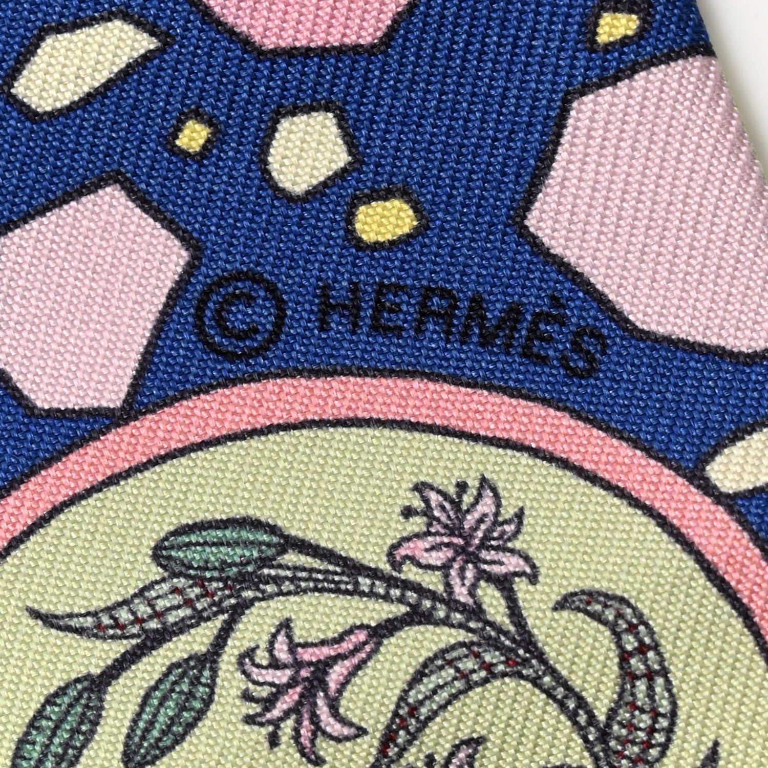 Hermes Silk La Danse Des Amazones Twilly Bleu Roy Vert Jaune 4 of 4