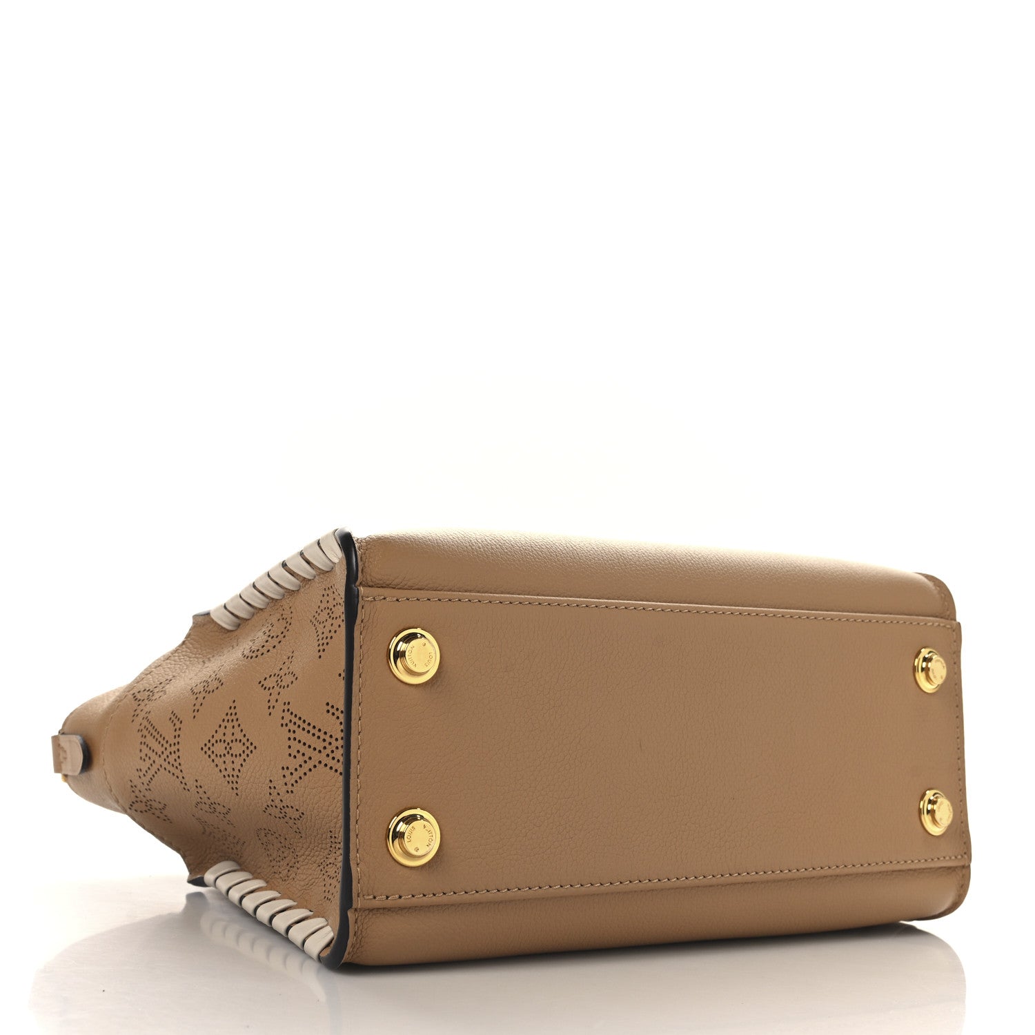 Louis Vuitton Calfskin Mahina Braided On My Side PM Arizona Brown 4 of 12
