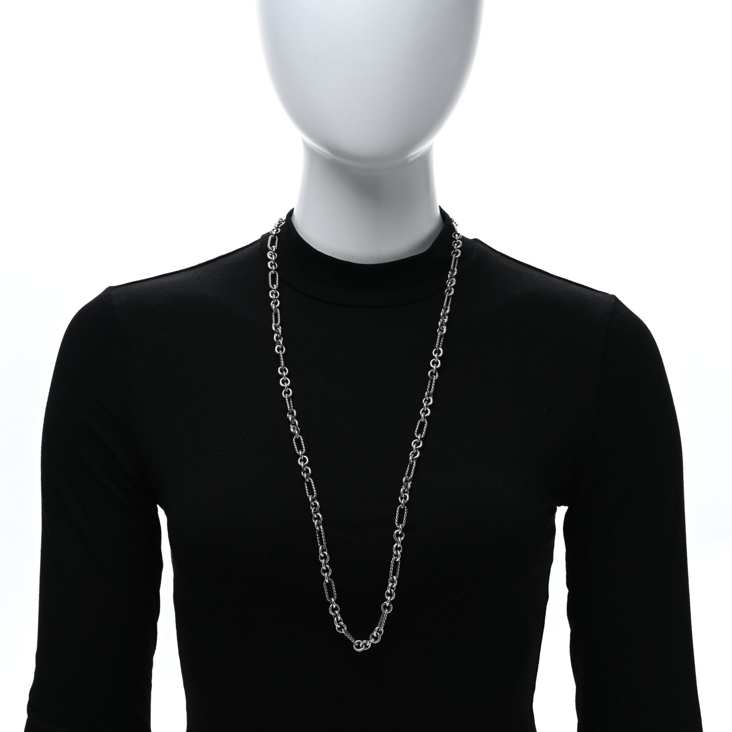 David Yurman DAVID YURMAN Sterling Silver 18K Yellow Gold Figaro Chain Link Necklace 2 of 4