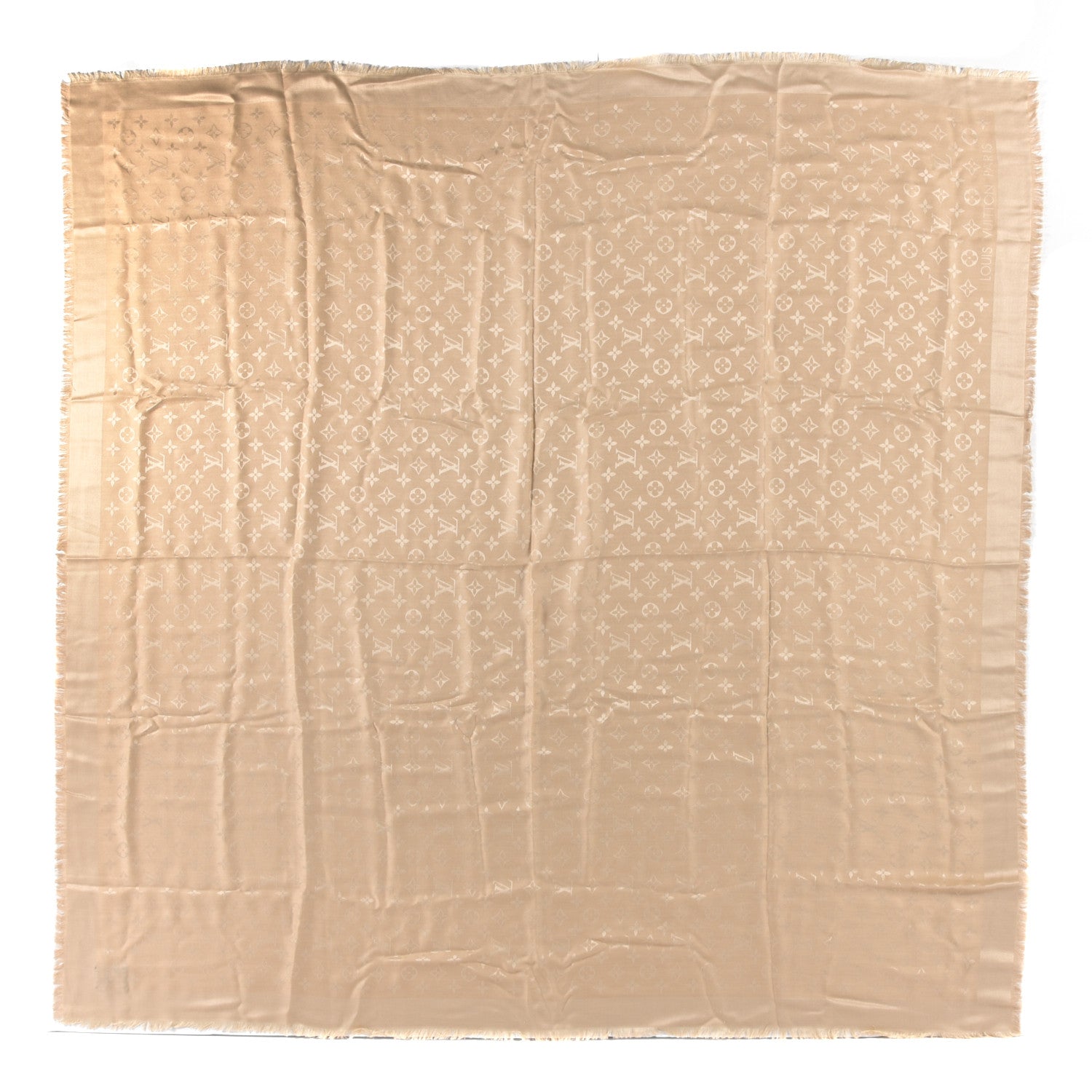 Louis Vuitton Silk Wool Monogram Shawl Dune 1 of 4