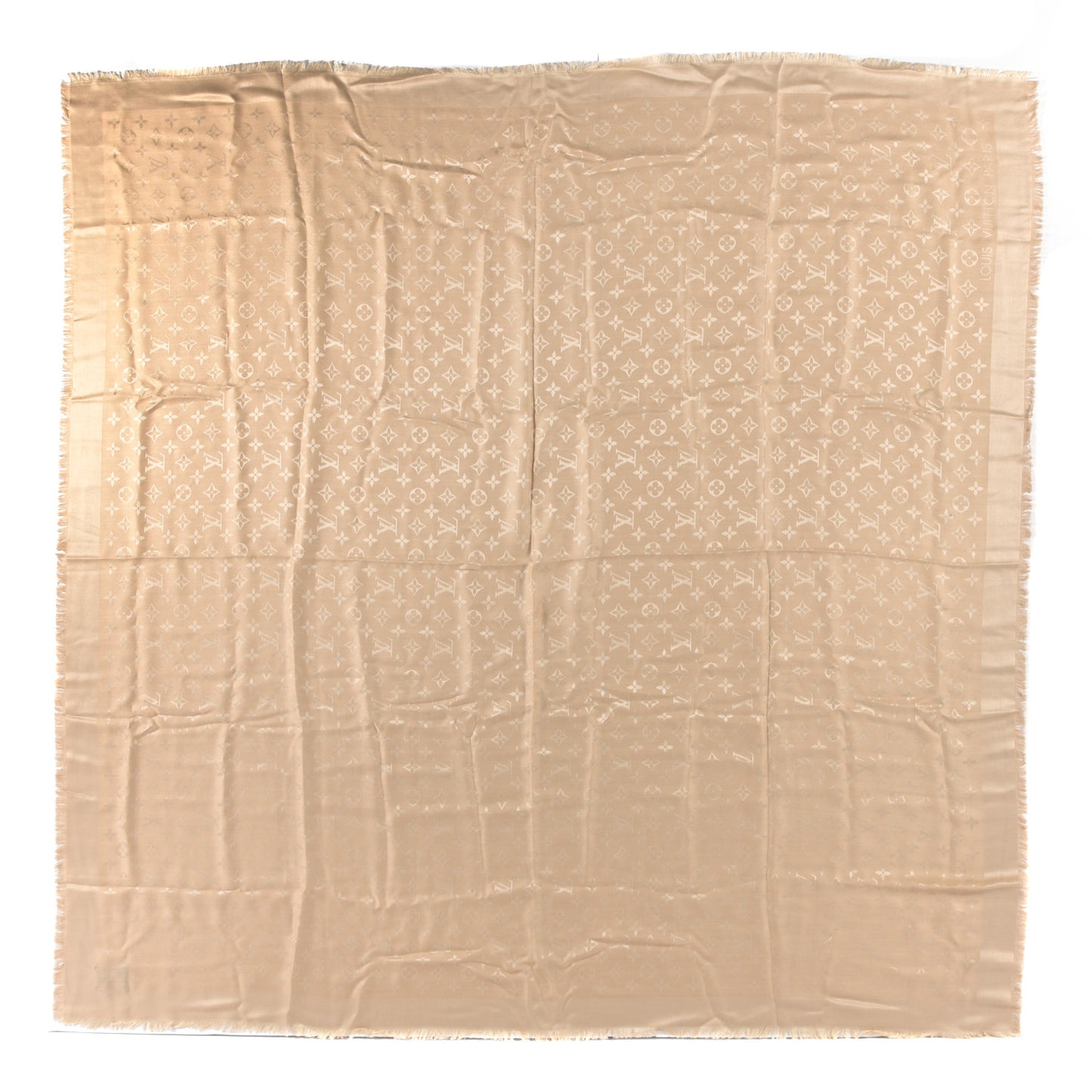 Silk Wool Monogram Shawl Dune