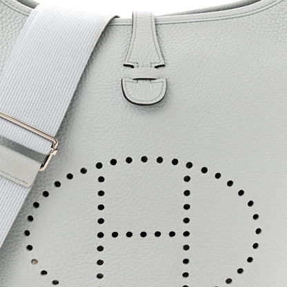 Hermes Taurillon Clemence Evelyne III PM Bleu Pale 8 of 11