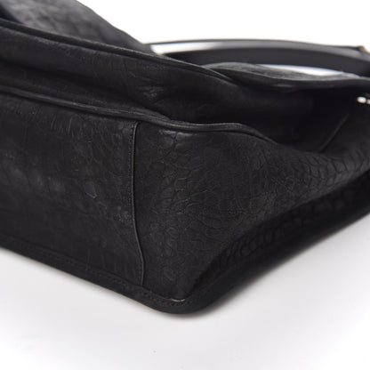 Saint Laurent Nubuck Crocodile Embossed Monogram Medium Niki Chain Satchel Black 9 of 10