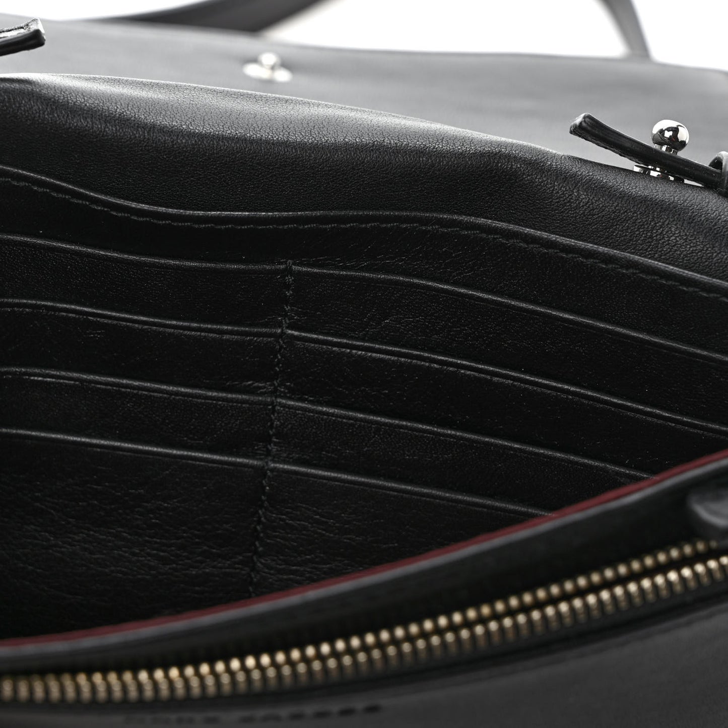 Calfskin Quilted Long Wallet Bag Black