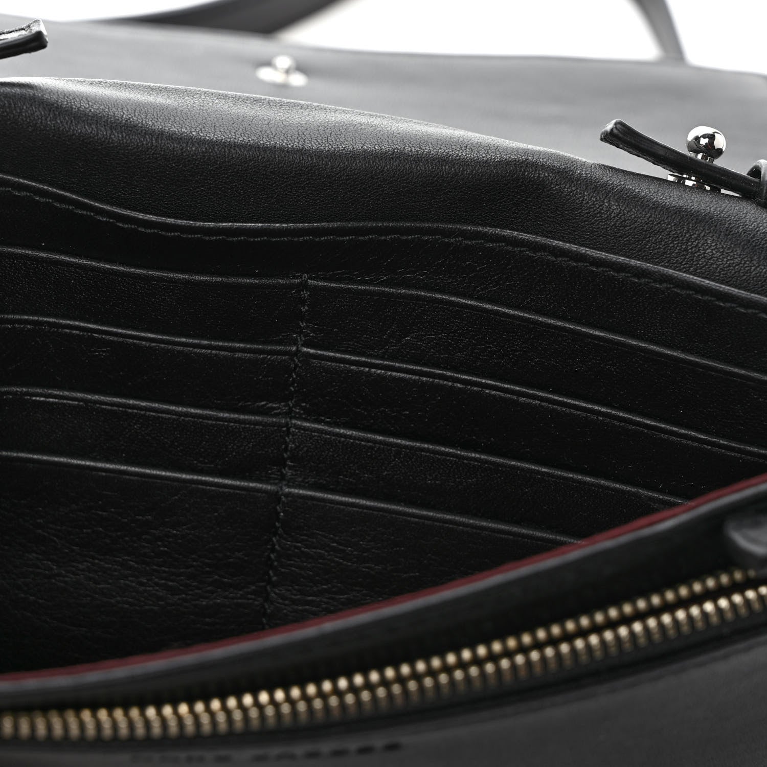 Marc Jacobs Calfskin Quilted Long Wallet Bag Black 9 of 10
