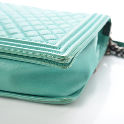 Chanel Calfskin Quilted Large Boy Flap Green 23 of 23