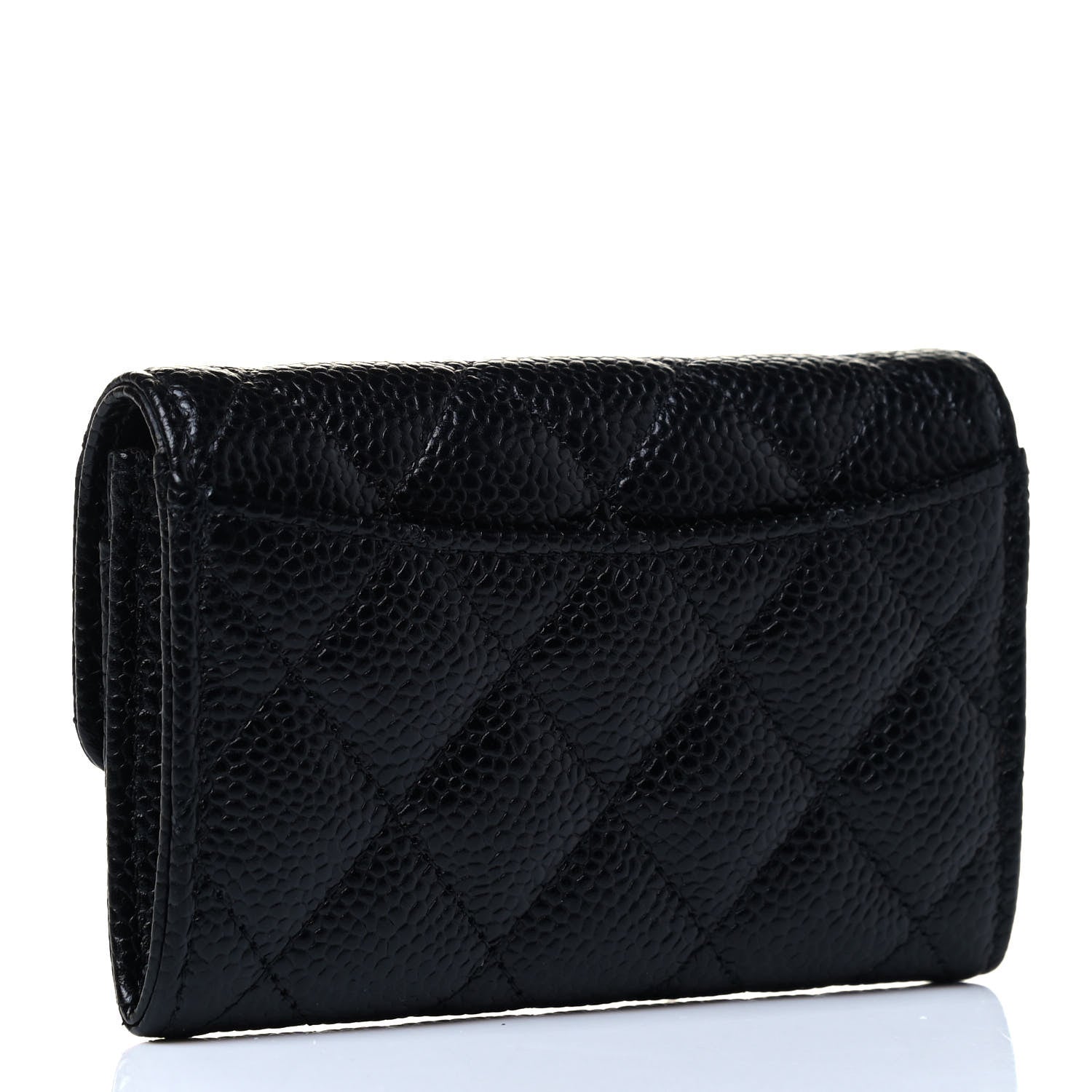 Chanel Caviar Quilted Flap Card Holder Wallet Black 2 of 4