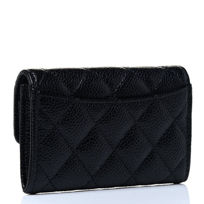 Chanel Caviar Quilted Flap Card Holder Wallet Black 2 of 4