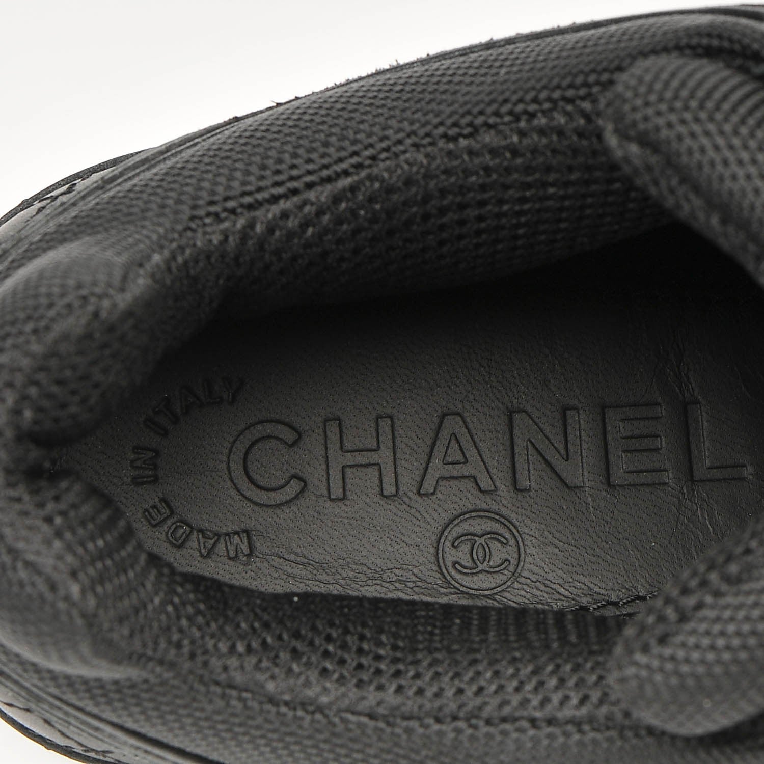 Chanel Suede Calfskin CC Sneakers 37 Black 6 of 6