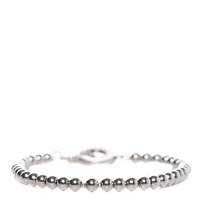 Tiffany Sterling Silver 4mm Beads Toggle Bracelet 3 of 6