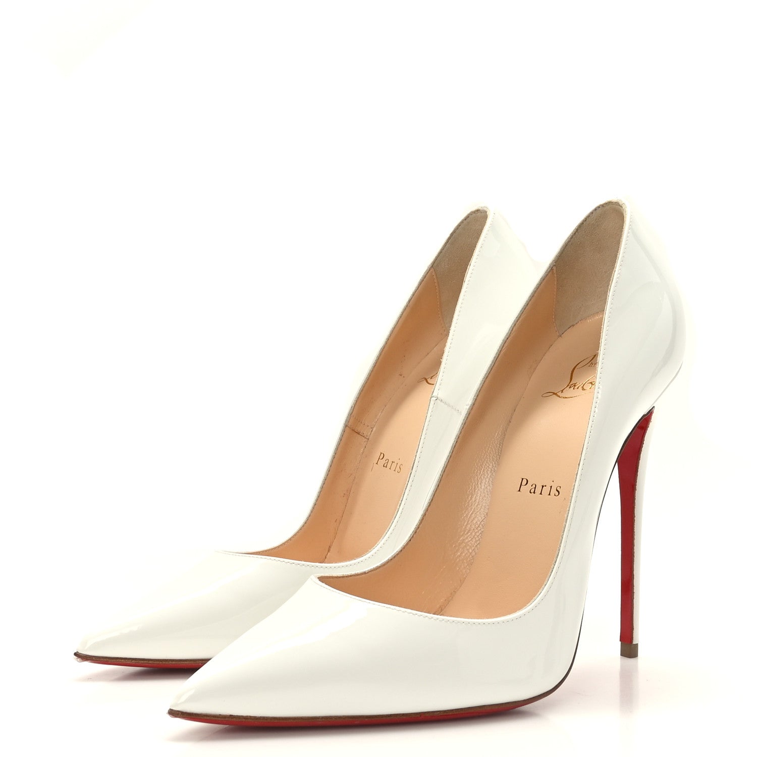 Christian Louboutin Patent So Kate 120 Pumps 38 White 3 of 8
